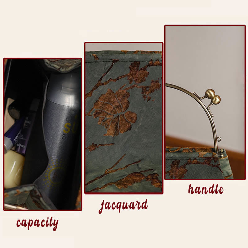 Buddha Stones Velvet Jacquard Metal Chain Crossbody Bag Handbags - image 6