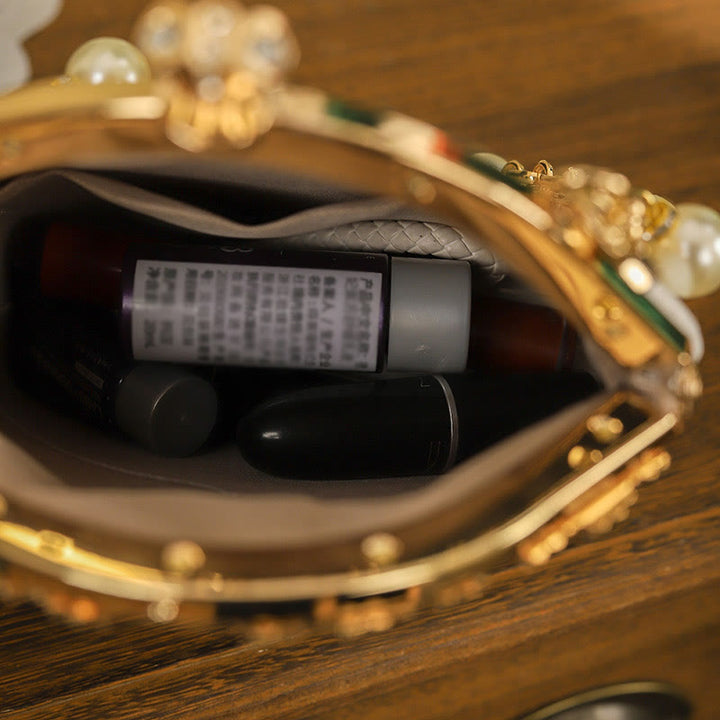 Buddha Stones Calla Embroidery Metal Handle Handbag Crossbody Bag - image 4