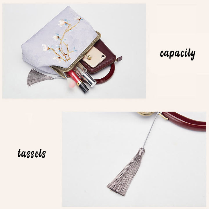 Buddha Stones Flower Embroidery Handbag Crossbody Bag - image 10