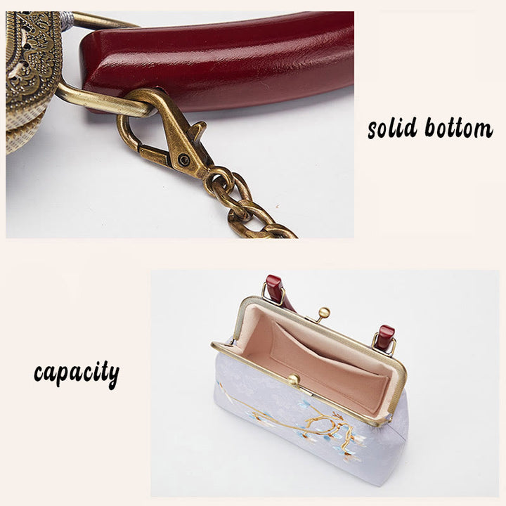 Buddha Stones Flower Embroidery Handbag Crossbody Bag - image 9