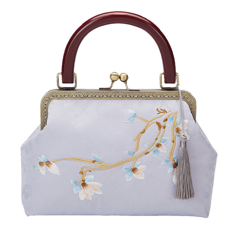 Buddha Stones Flower Embroidery Handbag Crossbody Bag - image 6
