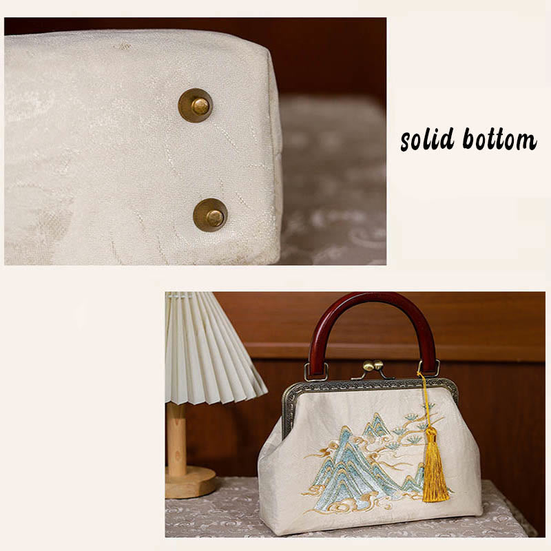 Buddha Stones Landscape Painting Jacquard Handbag Crossbody Bag - image 6