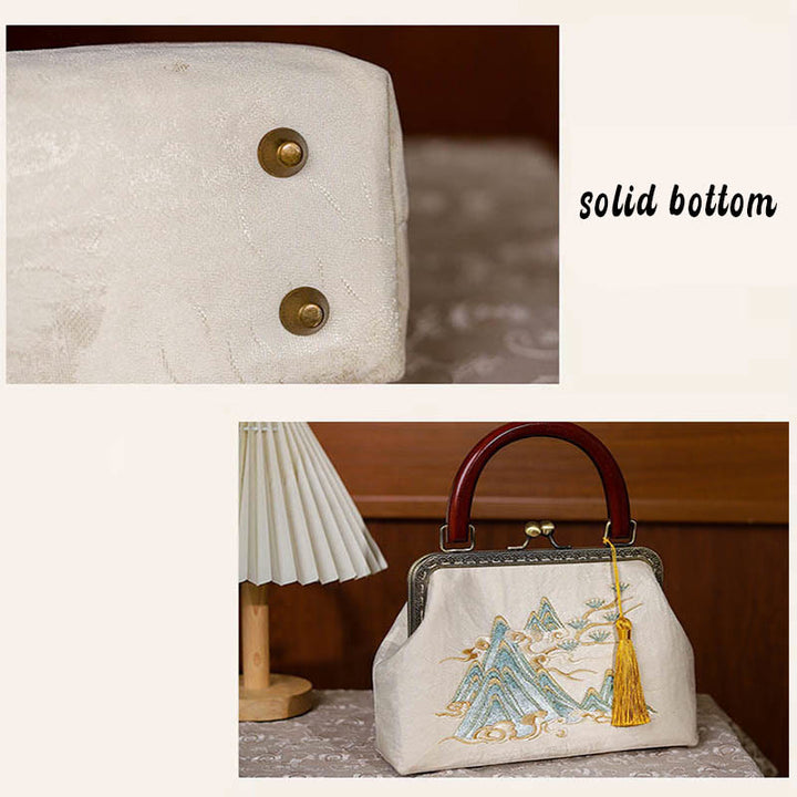 Buddha Stones Landscape Painting Jacquard Handbag Crossbody Bag - image 6