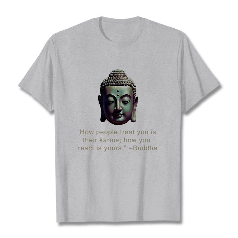Buddha Stones How People Treat You Is Their Karma Buddha Tee T-shirt - LightGrey - 2XL - image 18