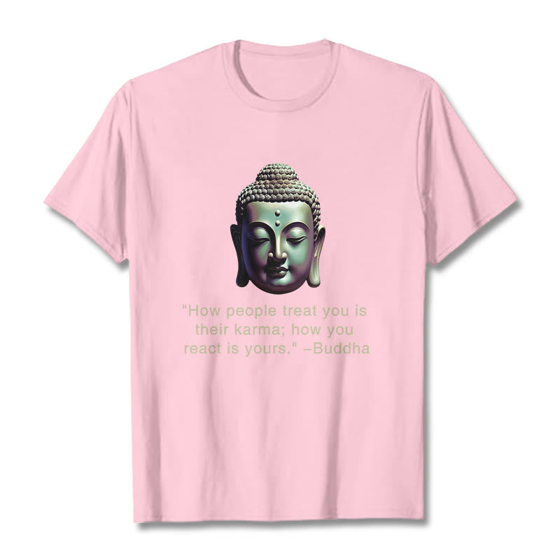 Buddha Stones How People Treat You Is Their Karma Buddha Tee T-shirt - LightPink - 2XL - image 8