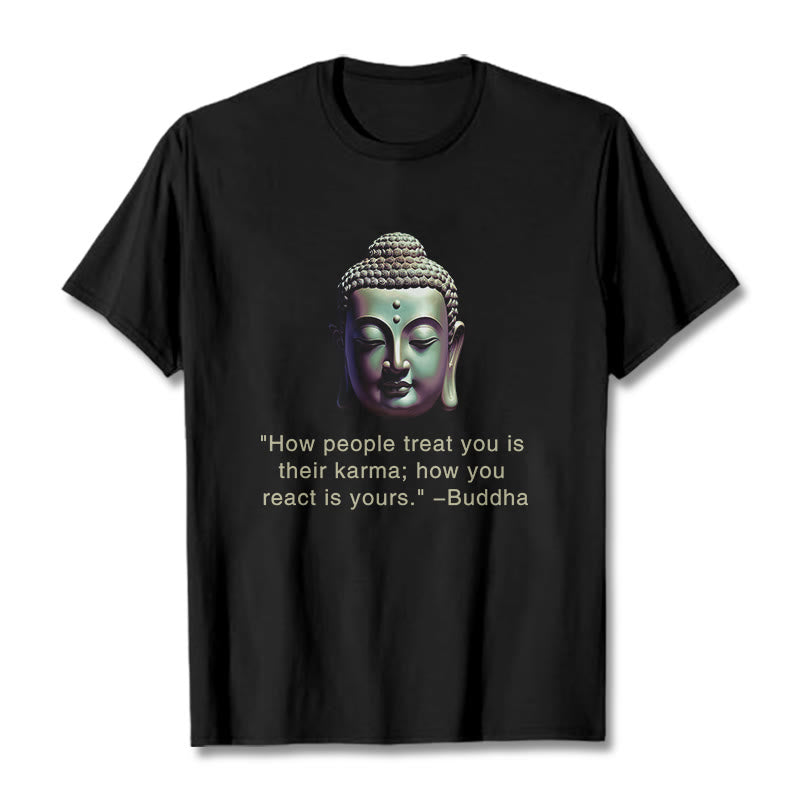 Buddha Stones How People Treat You Is Their Karma Buddha Tee T-shirt - Black - 2XL - image 0