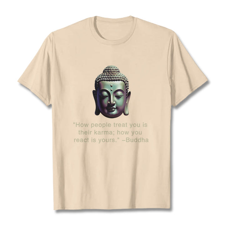 Buddha Stones How People Treat You Is Their Karma Buddha Tee T-shirt - Bisque - 2XL - image 16