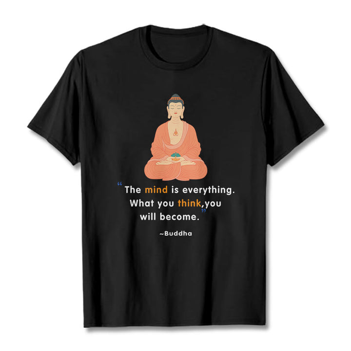 Buddha Stones The Mind Is Everything Meditation Buddha Tee T-shirt - Black - 2XL - image 5