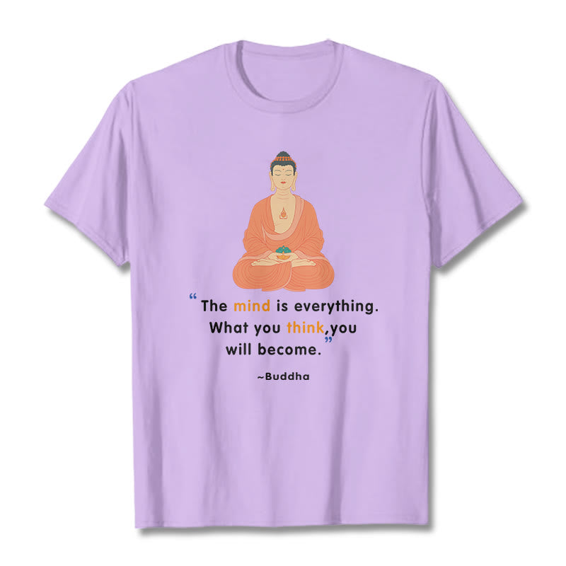 Buddha Stones The Mind Is Everything Meditation Buddha Tee T-shirt - Plum - 2XL - image 12