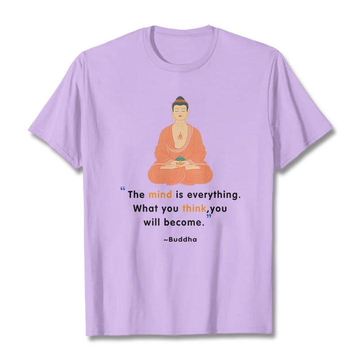 Buddha Stones The Mind Is Everything Meditation Buddha Tee T-shirt - Plum - 2XL - image 12