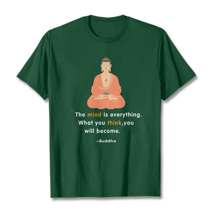 Buddha Stones The Mind Is Everything Meditation Buddha Tee T-shirt - ForestGreen - 2XL - image 10