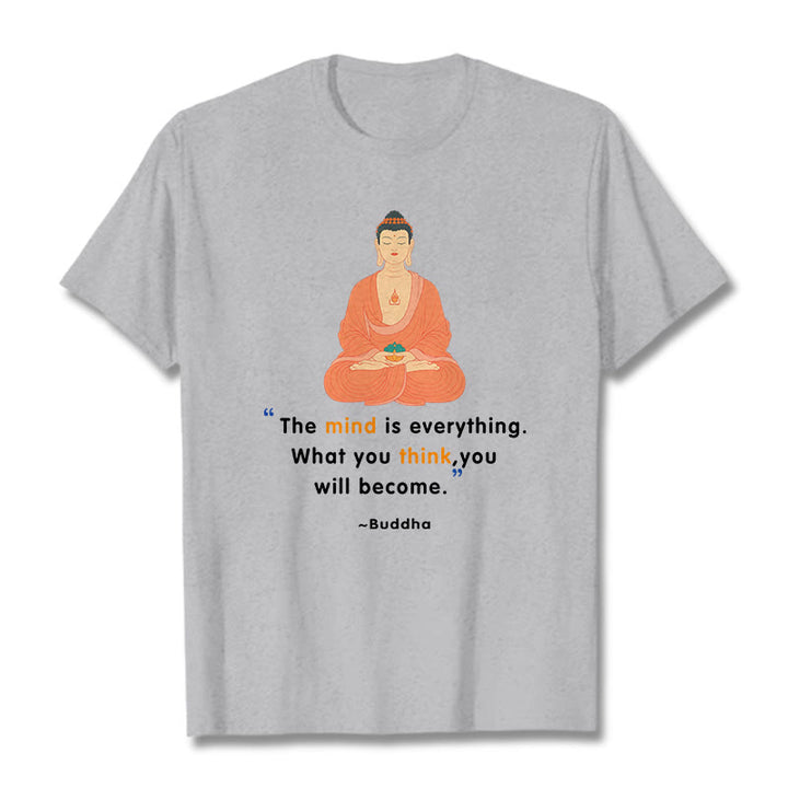 Buddha Stones The Mind Is Everything Meditation Buddha Tee T-shirt - LightGrey - 2XL - image 18