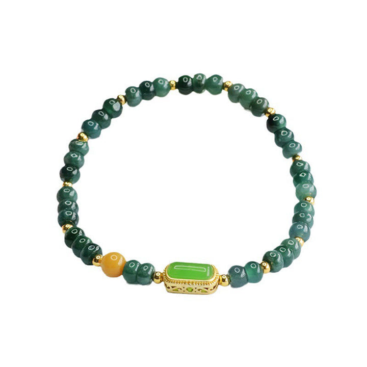Buddha Stones Natural Green Jade Topaz Luck Bracelet - image 5