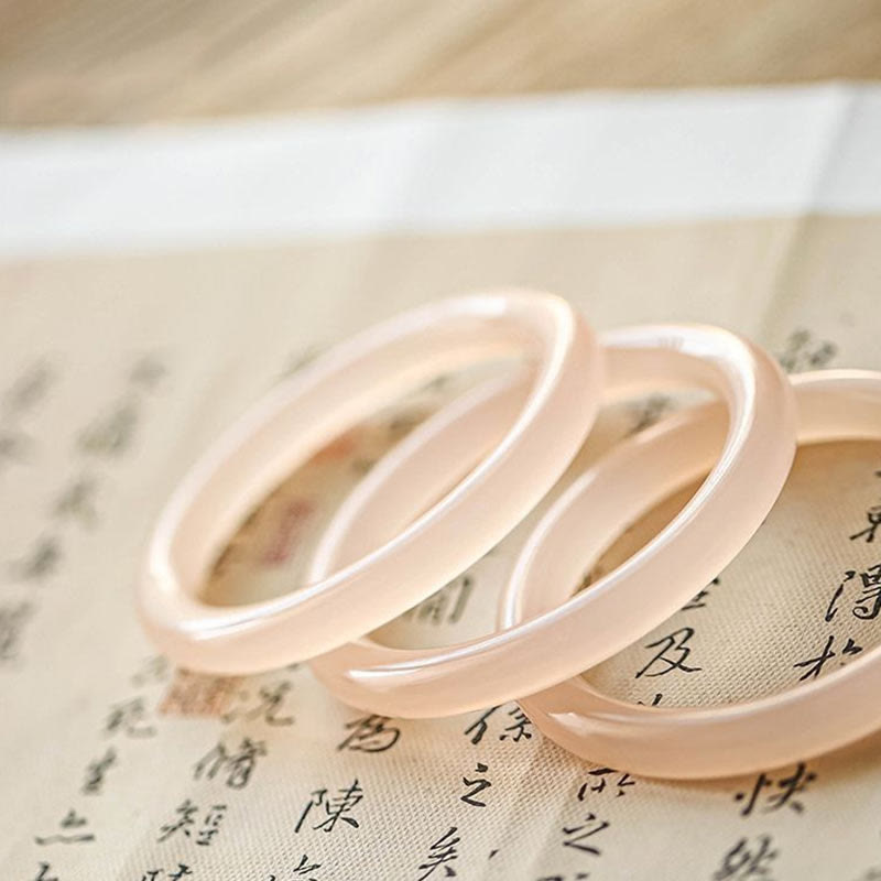 Buddha Stones Natural Dusty Rose Pink Jade Self-Love Bracelet Bangle - image 1