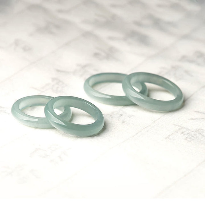 Buddha Stones Natural Jade Prosperity Luck Ring - image 4