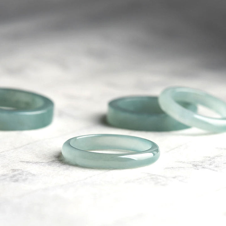 Buddha Stones Natural Jade Prosperity Luck Ring - image 11