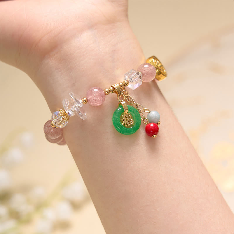 Buddha Stones Attracting Love and Protection Pink Bracelet Bangle Bundle - image 5