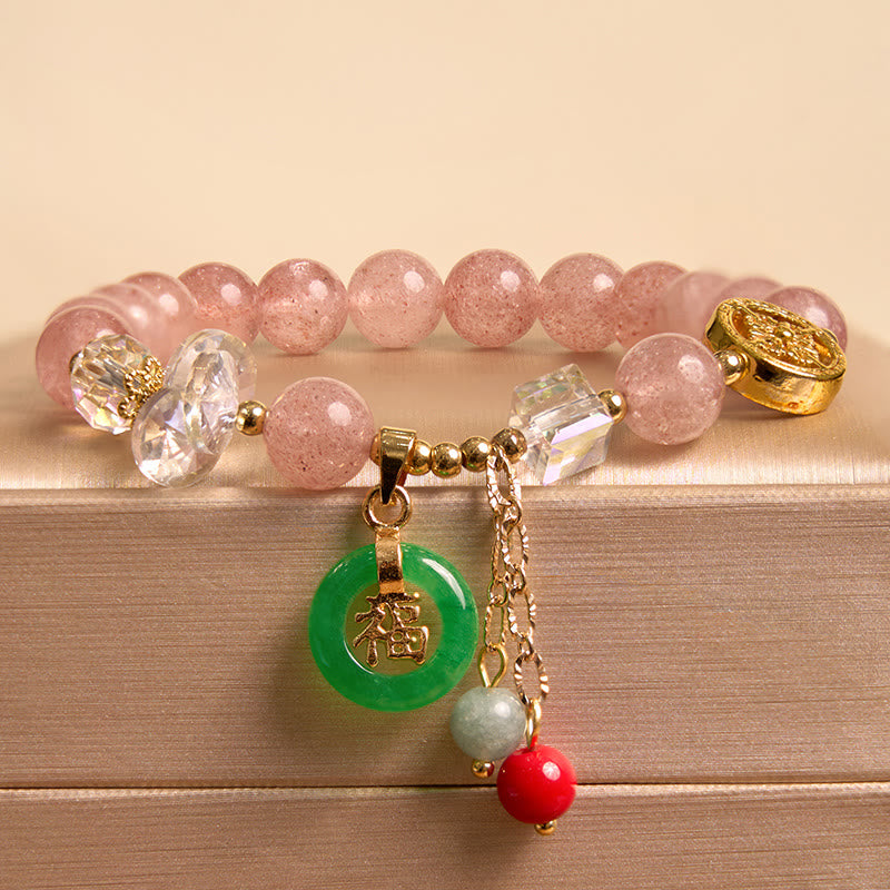 Buddha Stones Attracting Love and Protection Pink Bracelet Bangle Bundle - image 4