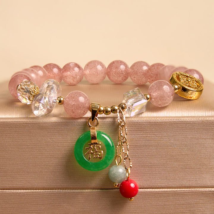Buddha Stones Attracting Love and Protection Pink Bracelet Bangle Bundle - image 4