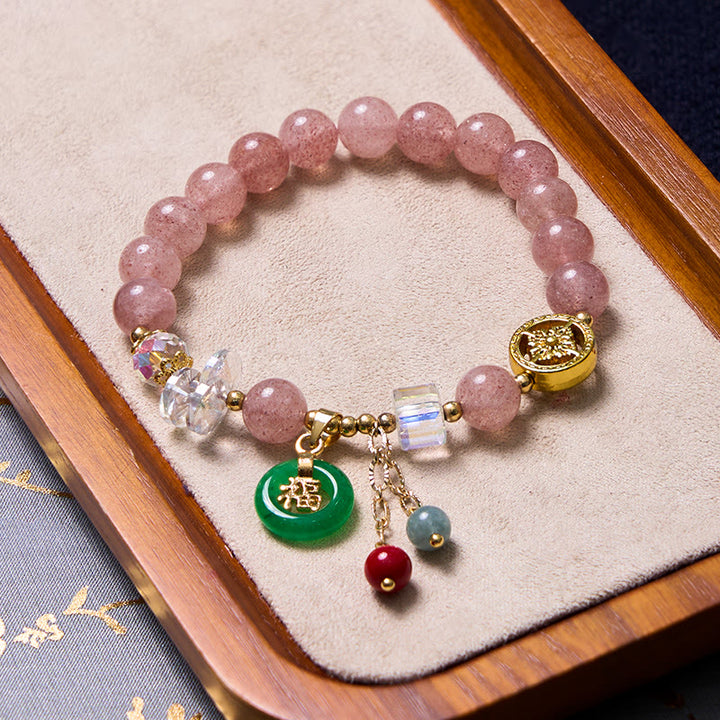Buddha Stones Attracting Love and Protection Pink Bracelet Bangle Bundle - image 3