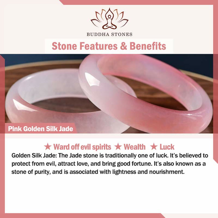 Buddha Stones Attracting Love and Protection Pink Bracelet Bangle Bundle - image 12
