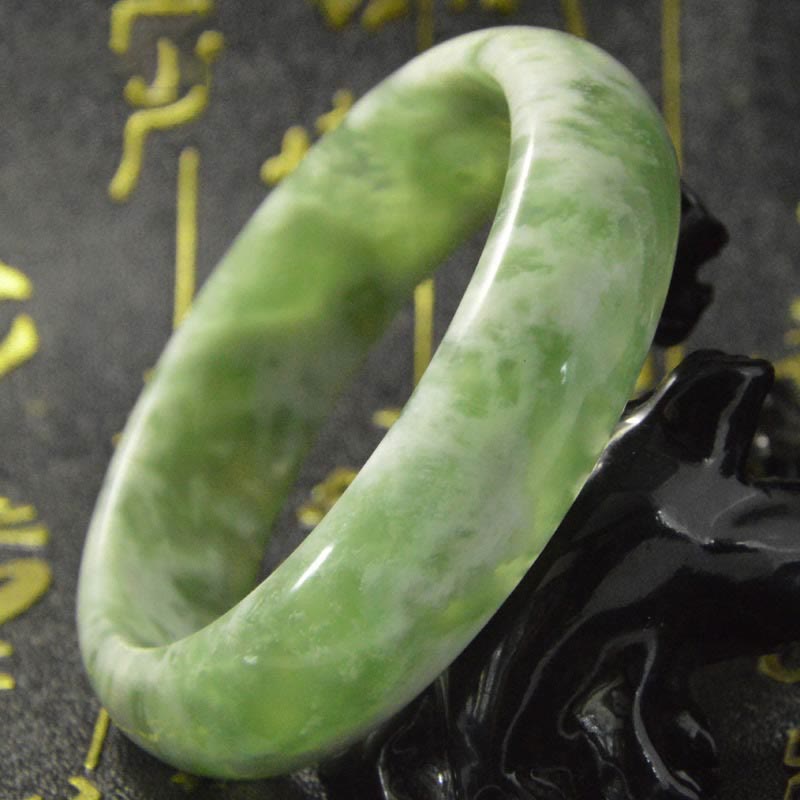 Buddha Stones Natural Jade Luck Prosperity Bracelet Bangle - image 5