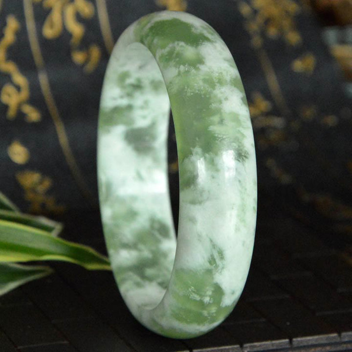 Buddha Stones Natural Jade Luck Prosperity Bracelet Bangle - image 2