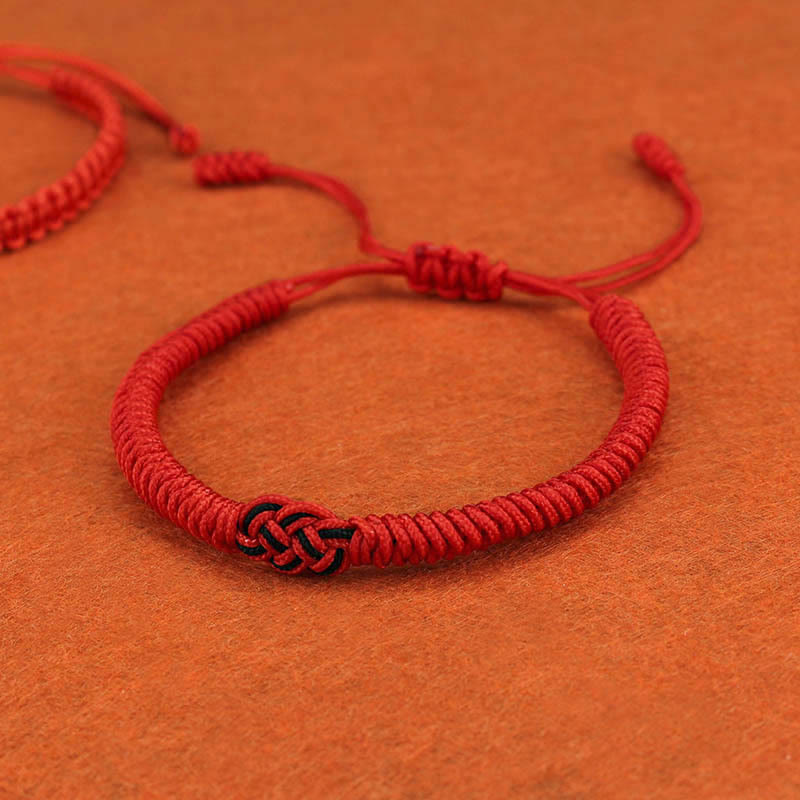 Buddha Stones 2Pcs Tibetan Luck Chinese Knot Protection String Bracelet - image 14