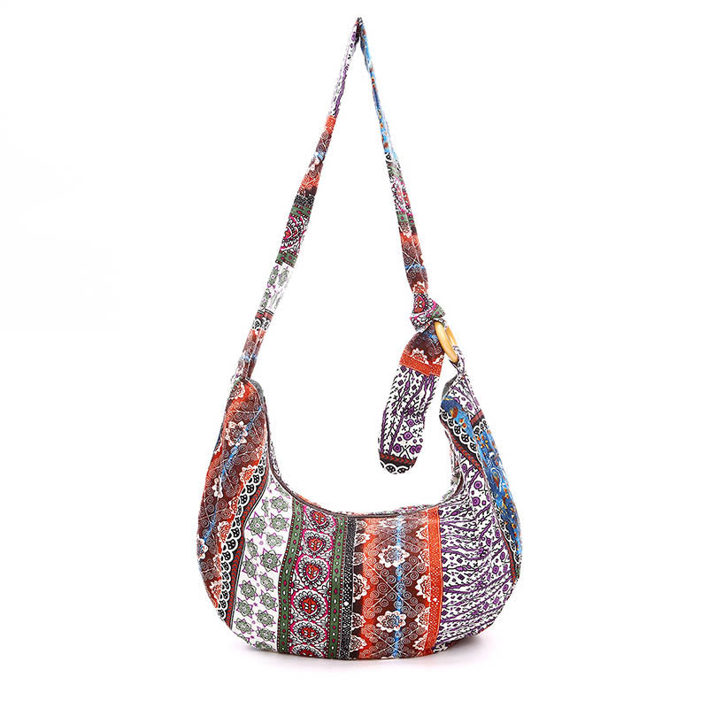 Buddha Stones Cotton Stripes Print Crossbody Bag Shoulder Bag - image 1