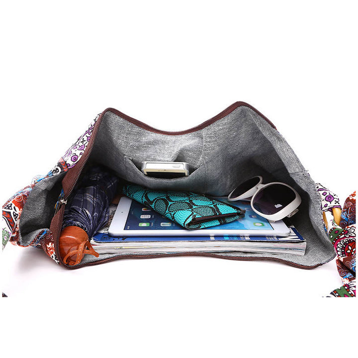 Buddha Stones Cotton Stripes Print Crossbody Bag Shoulder Bag - image 3