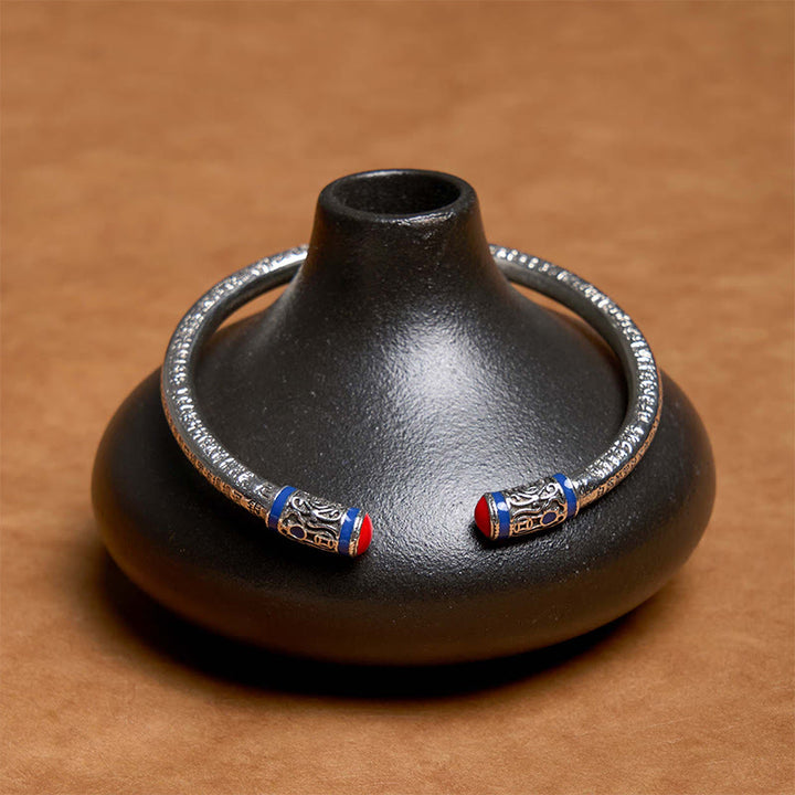 Buddha Stones Heart Sutra Carved Copper Coins Healing Bracelet Bangle - image 3