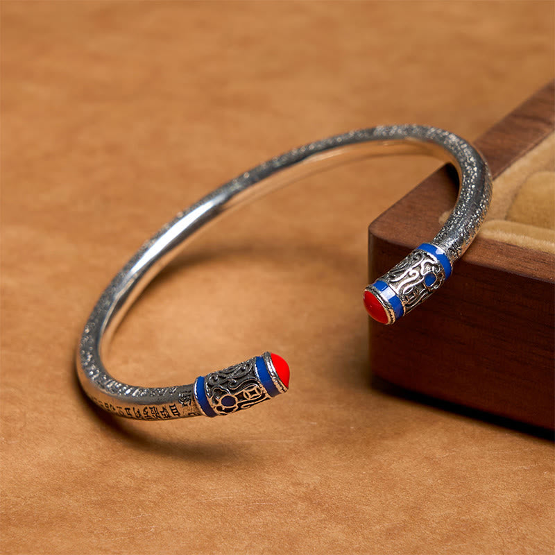 Buddha Stones Heart Sutra Carved Copper Coins Healing Bracelet Bangle - image 7