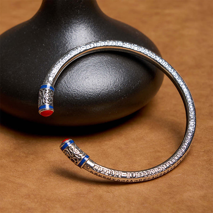 Buddha Stones Heart Sutra Carved Copper Coins Healing Bracelet Bangle - image 5