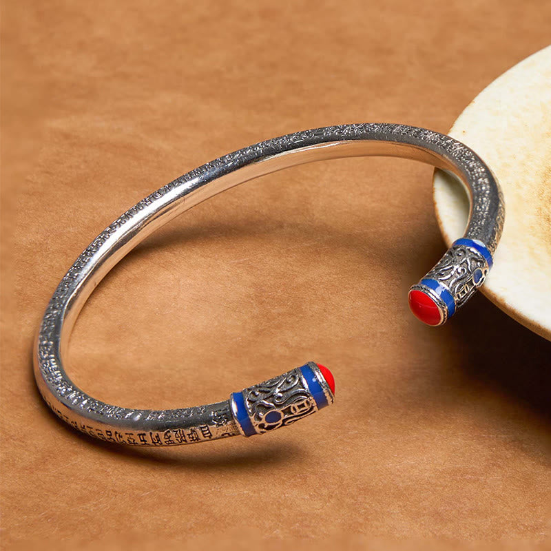 Buddha Stones Heart Sutra Carved Copper Coins Healing Bracelet Bangle - Heart Sutra(Inner Diameter: 58mm Adjustable) - image 0