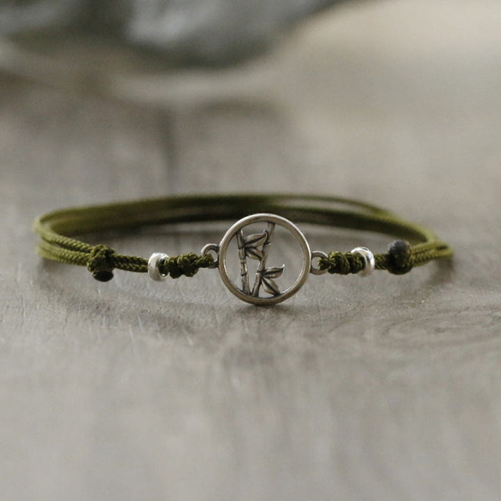 Buddha Stones 925 Sterling Silver Bamboo Luck String Bracelet - image 10