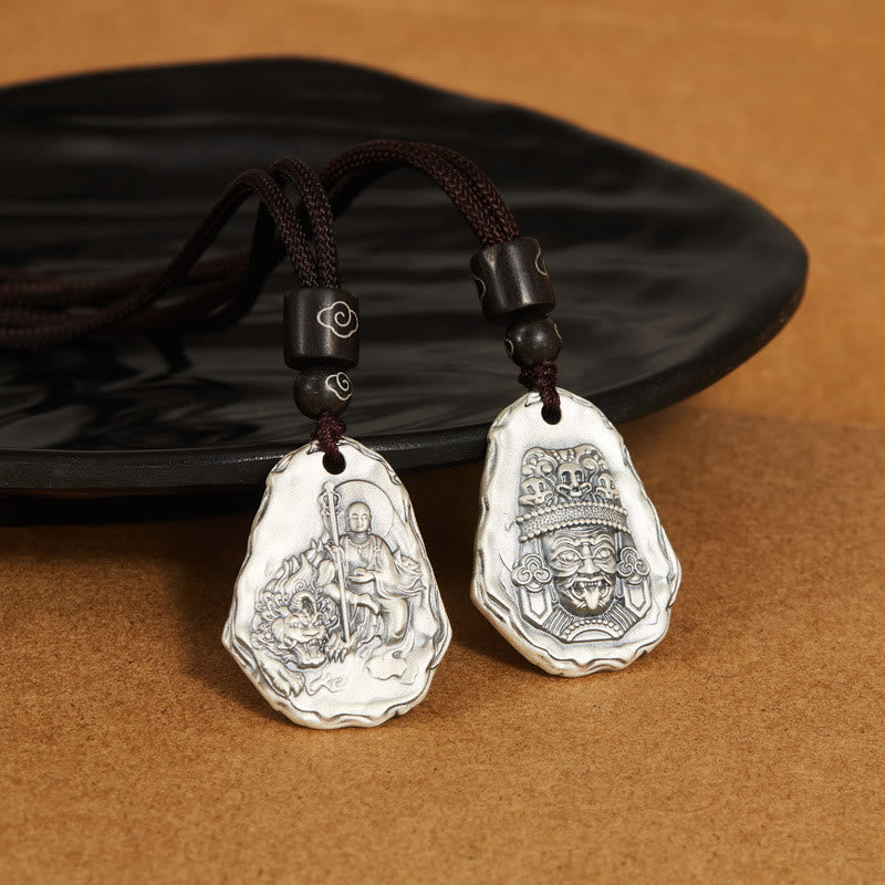 Buddha Stones 999 Sterling Silver Ksitigarbha Buddha Zakiram Goddess Necklace Pendant - image 4