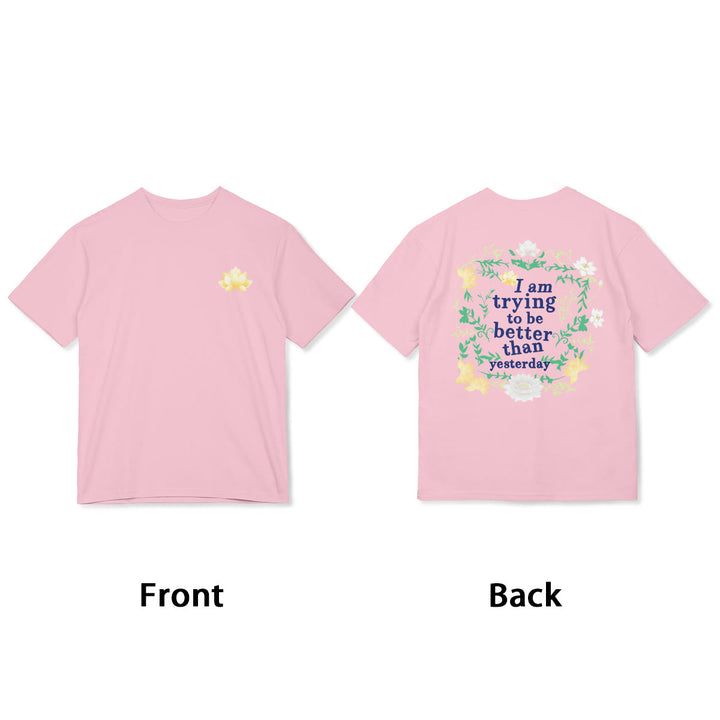 Buddha Stones Lotus I Am Trying To Be Better Tee T-shirt - image 9