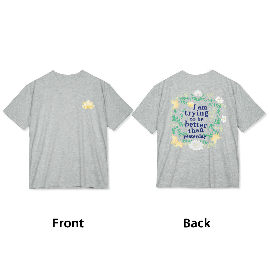 Buddha Stones Lotus I Am Trying To Be Better Tee T-shirt - image 17