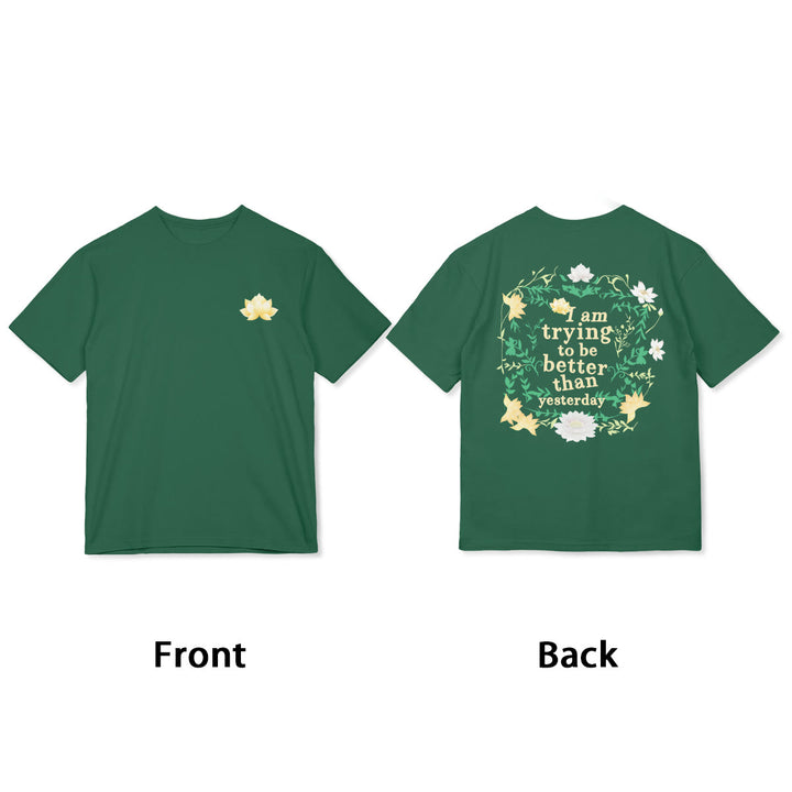 Buddha Stones Lotus I Am Trying To Be Better Tee T-shirt - image 3