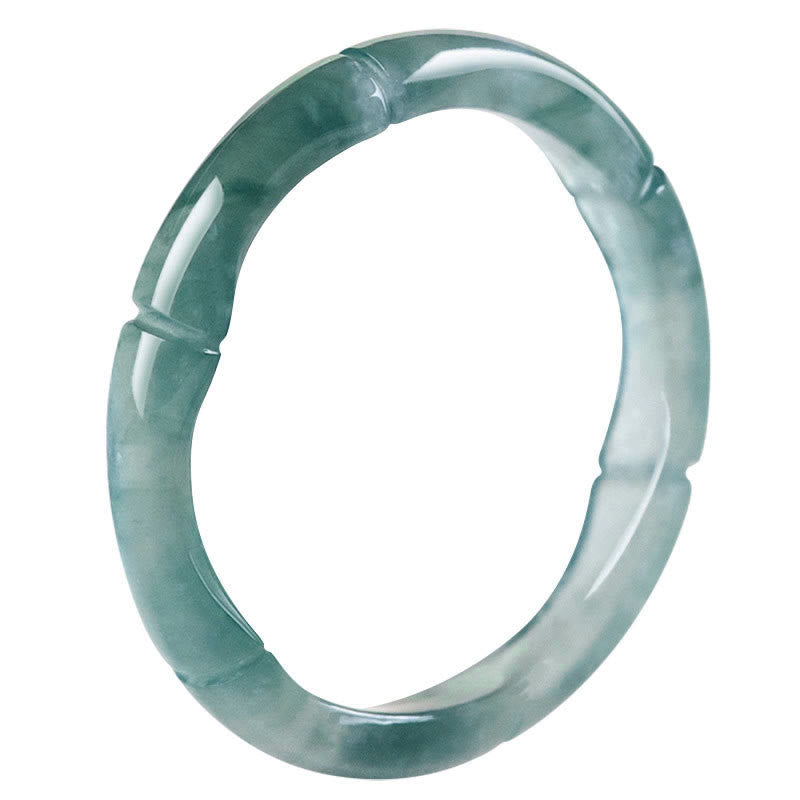 Buddha Stones Natural Jade Bamboo Prosperity Abundance Ring - image 7