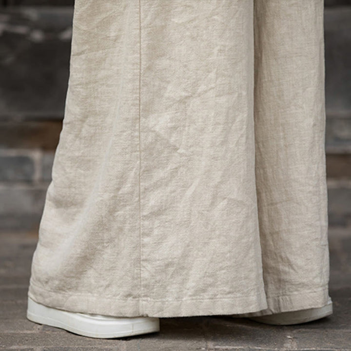 Buddha Stones Handmade Tie Dye Ramie Linen Frog-Button Midi Dress Wide Leg Pants With Pockets - image 37