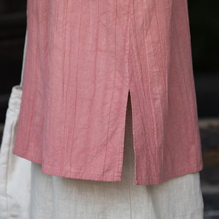 Buddha Stones Handmade Tie Dye Ramie Linen Frog-Button Midi Dress Wide Leg Pants With Pockets - image 22