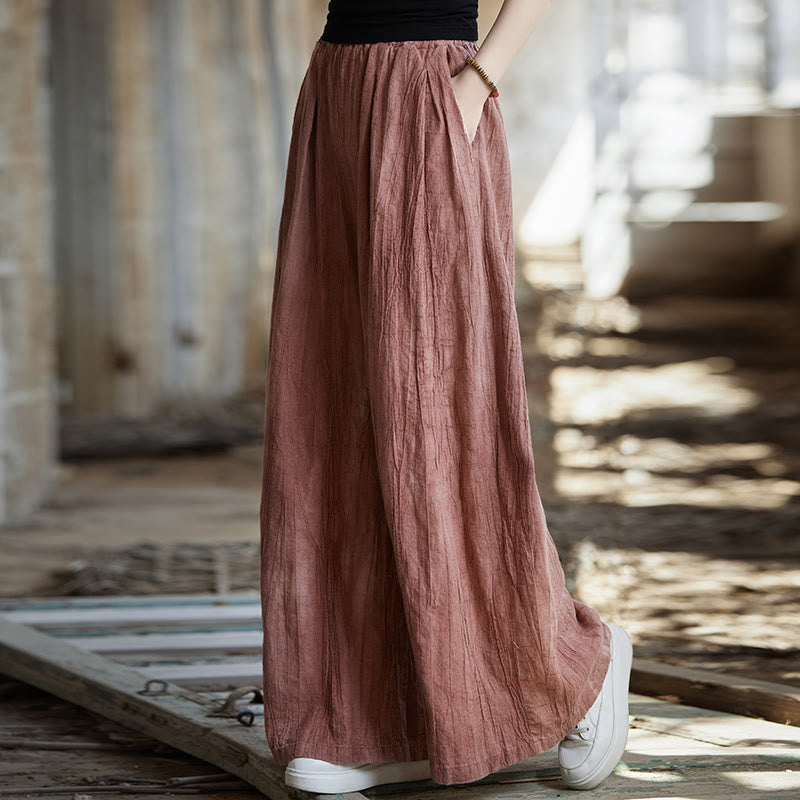 Buddha Stones Frog-Button Ramie Linen Women's Sleeveless Knee Length Dress With Pockets - Red Pants - US4-8/10，UK/AU8-12/14，EU36-40/42 (F) - image 39