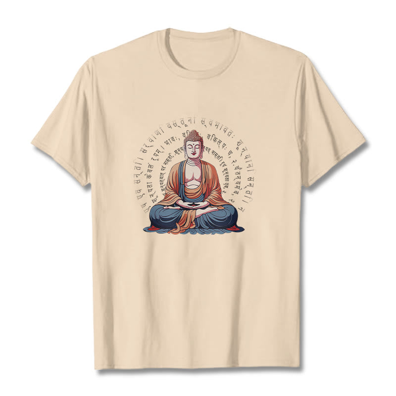 Buddha Stones Sanskrit Heart Sutra Form Is No Other Than Emptiness Tee T-shirt - Bisque - 2XL - image 8