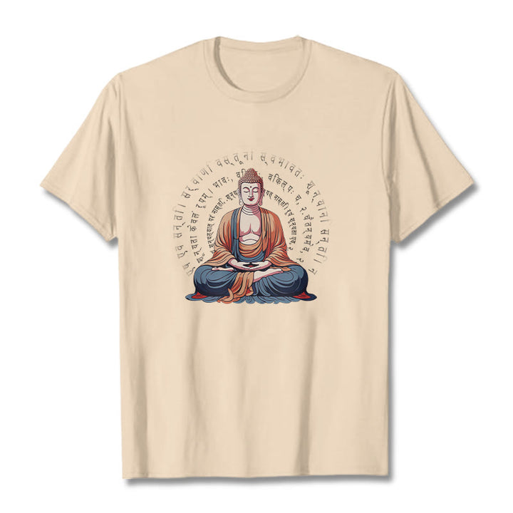 Buddha Stones Sanskrit Heart Sutra Form Is No Other Than Emptiness Tee T-shirt - Bisque - 2XL - image 8