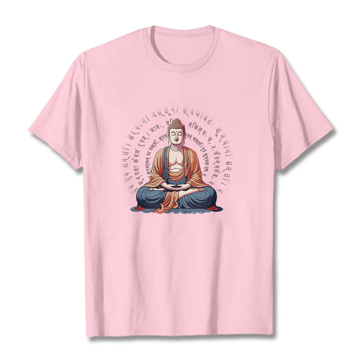 Buddha Stones Sanskrit Heart Sutra Form Is No Other Than Emptiness Tee T-shirt - LightPink - 2XL - image 12