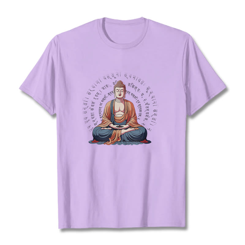 Buddha Stones Sanskrit Heart Sutra Form Is No Other Than Emptiness Tee T-shirt - Plum - 2XL - image 16