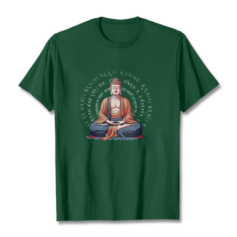 Buddha Stones Sanskrit Heart Sutra Form Is No Other Than Emptiness Tee T-shirt - ForestGreen - 2XL - image 10