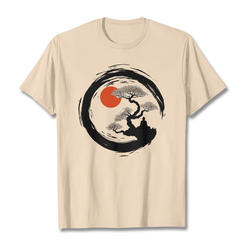 Buddha Stones Red Sun Pine Zen Circle Meditation Buddha Tee T-shirt - Bisque - 2XL - image 8