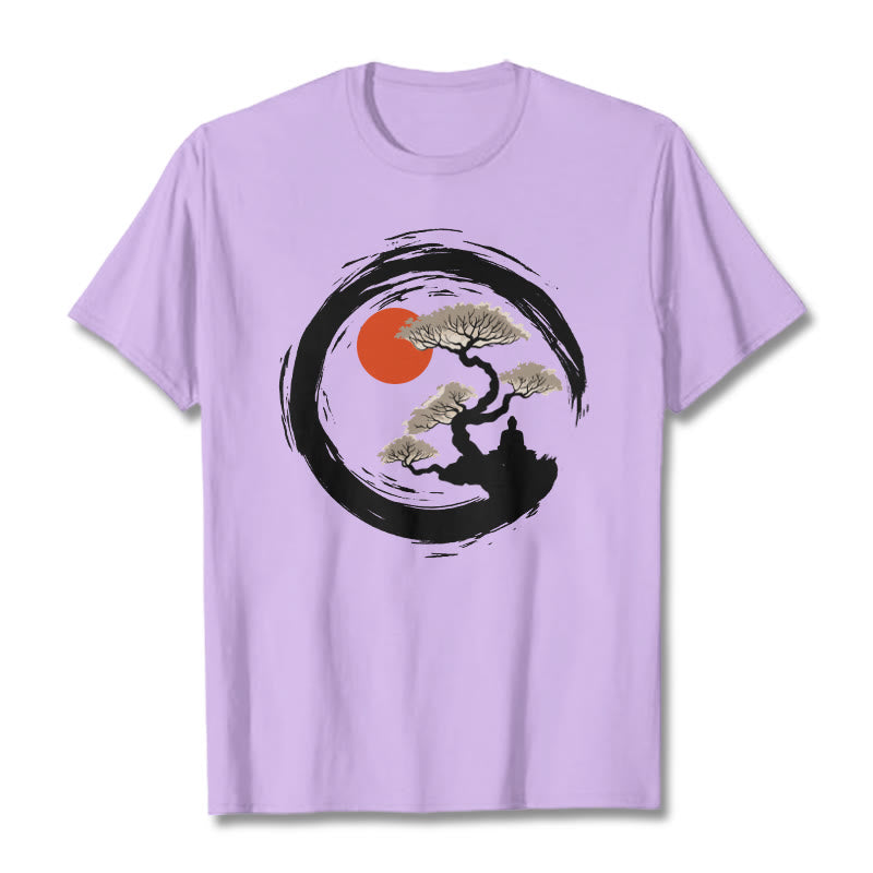 Buddha Stones Red Sun Pine Zen Circle Meditation Buddha Tee T-shirt - Plum - 2XL - image 16